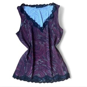 The Limited Black and Magenta Lace Camisole